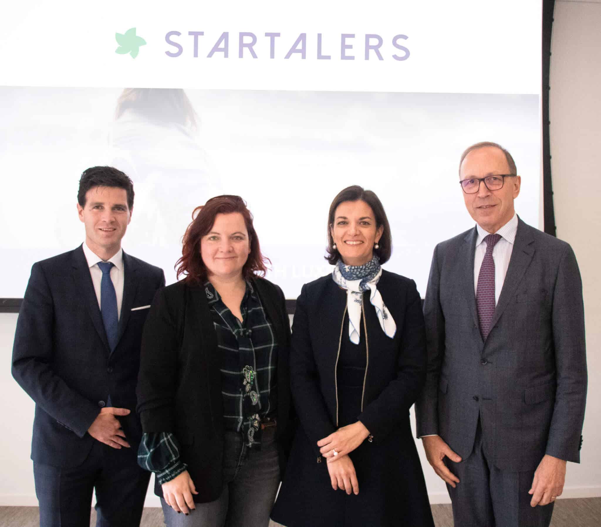 From left to right: Pierre Schoonbroodt, CFO and Member of the Executive Committee of LuxSE, Gaëlle Haag, CEO of StarTalers, Julie Becker, founder of Luxembourg Green Exchange and Member of the Executive Committee of LuxSE, and Robert Scharfe, CEO of LuxSE